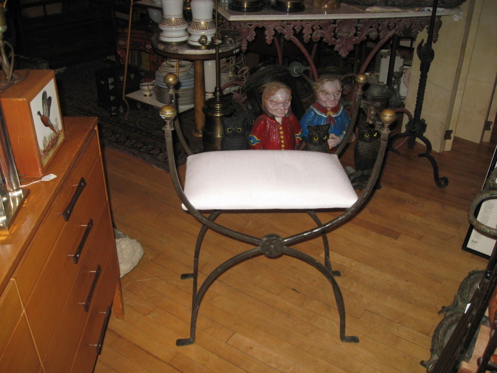 Iron and Brass Renaissance Revival Stool