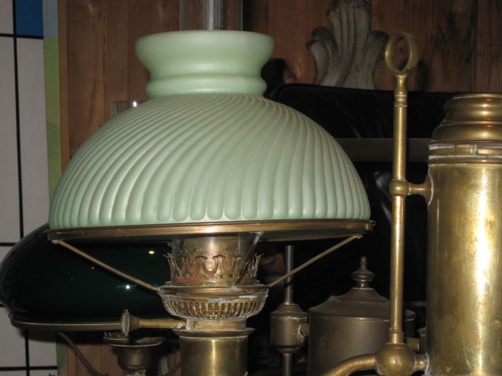 antique student oil lamp