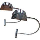Pair of Chrome Table Lamps by Koch Lowy