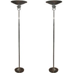 Nessen Midcentury Pair of Chrome Standing Lamps 8
