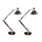Pair of  Midcentury  Chrome  Articulated  Lamps by Luxa