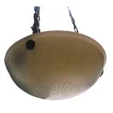 Antique Steuben Hanging Fixture with B&H Silver Hardware