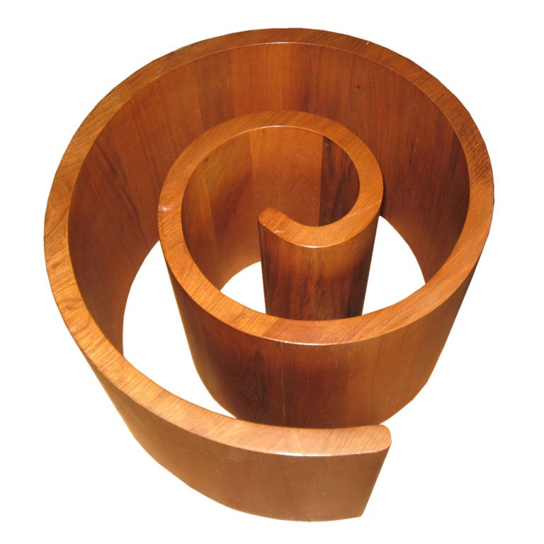 Mid-Century  Walnut Snail Base by Vladimir Kagan