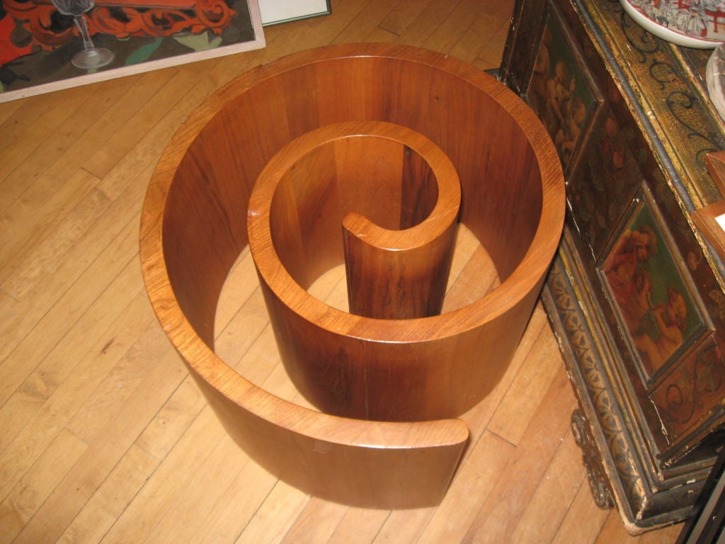 Mid-20th Century Mid-Century  Walnut Snail Base by Vladimir Kagan