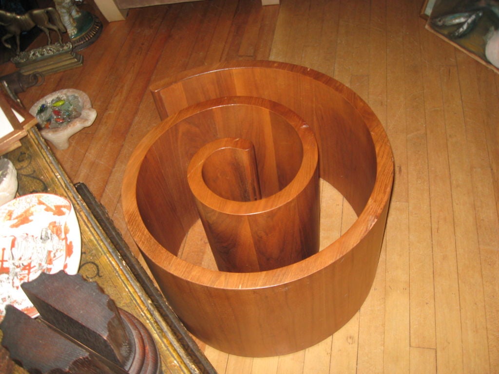 American Mid-Century  Walnut Snail Base by Vladimir Kagan