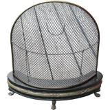 Antique Iron and BronzeTwo Piece Fireplace Screen