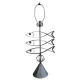 Decorative  50's  Fish  Design  Iron  Lamp
