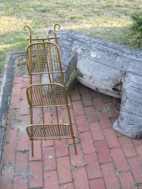 Brass Three-Tier Magazine Stand In Good Condition In Water Mill, NY