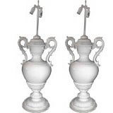 Pair of Impresive  Meissen Urns made into Lamps