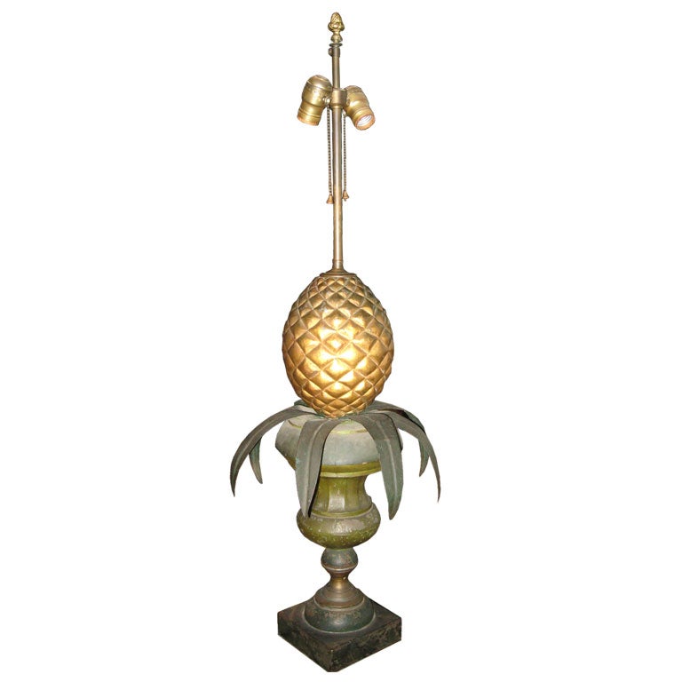 Étain  Lampe ananas