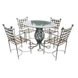 Midcentury Hand Forged Table and Chairs by Salterini