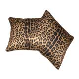 Pair of Leopard Design Down filled  Silk Cushions