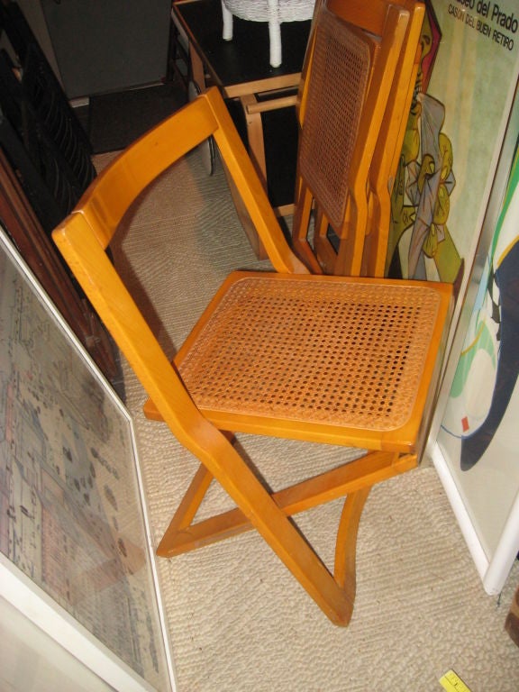 vintage cane folding chair
