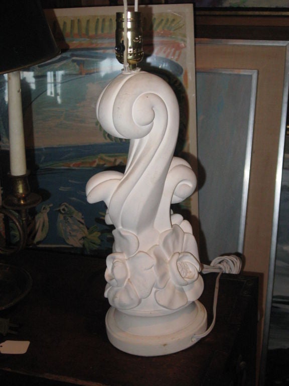 Mid-Century Plaster Lamp In Good Condition For Sale In Water Mill, NY