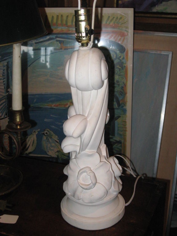 20th Century Mid-Century Plaster Lamp For Sale