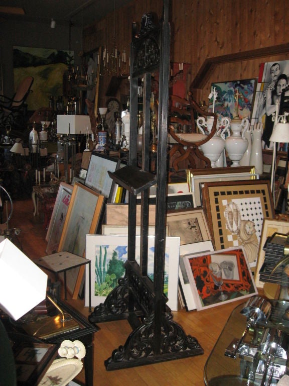 Elegant Ebonized Wood 19th century Eastlake Easel on Wheels