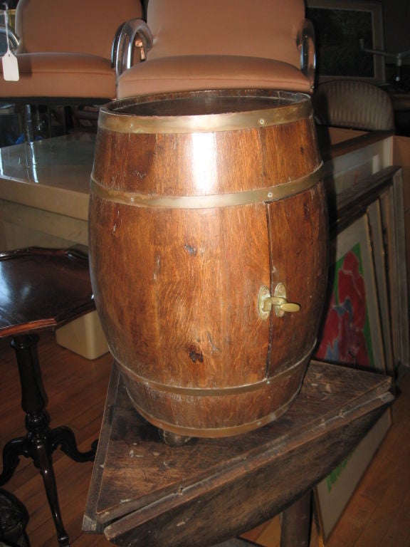 English Oak and Brass Smoking Table For Sale