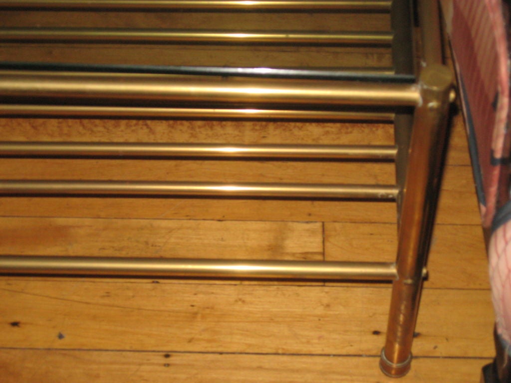 Pr. of  Mid-Century  Italian Brass Two Tier  Side Tables For Sale 2