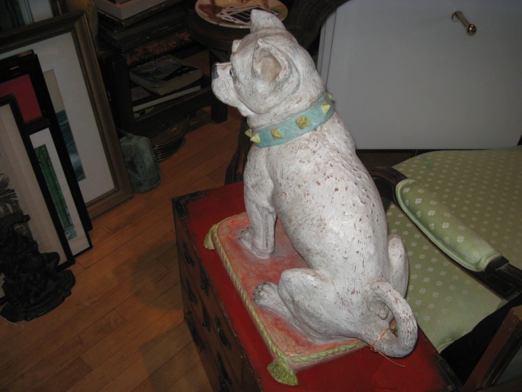 Lifesize Terracotta Dog with Glass Eyes