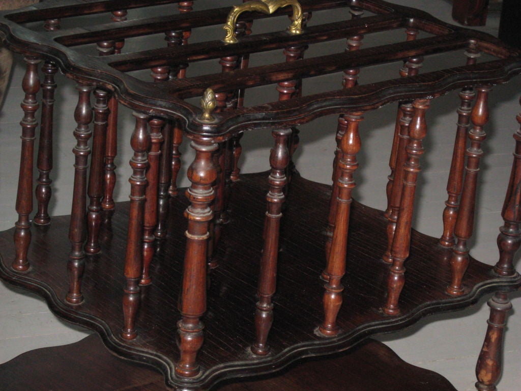 English 19th Century Rosewood  Magazine Stand/Canterbury For Sale