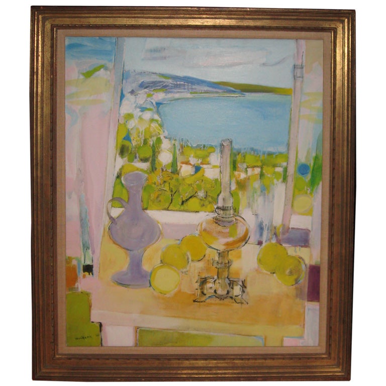 1967  Oil Painting of Cote  d'Azur Nice  by Morikawa