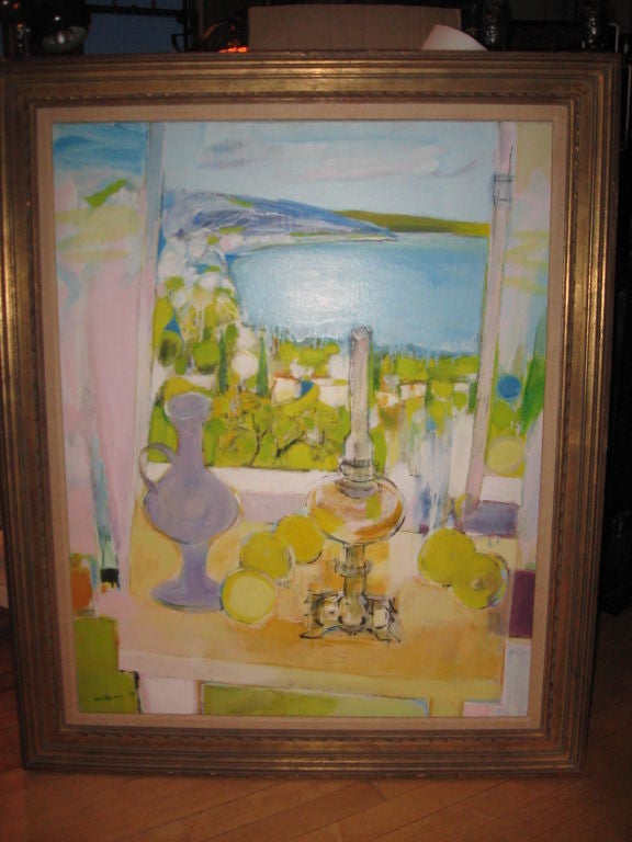 Mid-20th Century 1967  Oil Painting of Cote  d'Azur Nice  by Morikawa