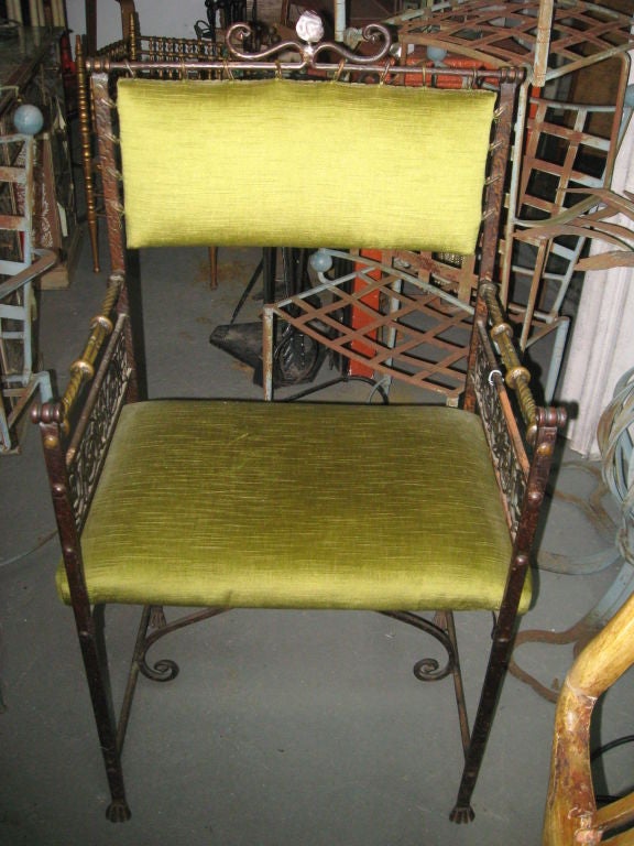 Bronze and Iron Chair Attributed to Oscar Bach