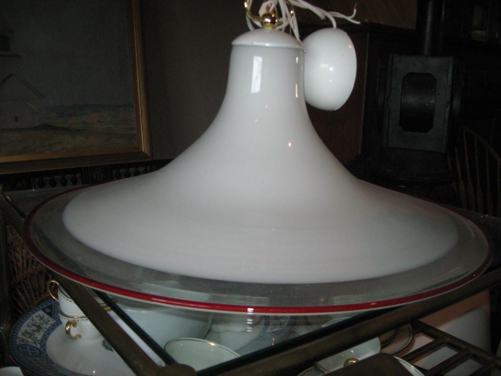 20th Century Italian Handblown Pendant Lamp in the Style of Venini, circa 1970 For Sale