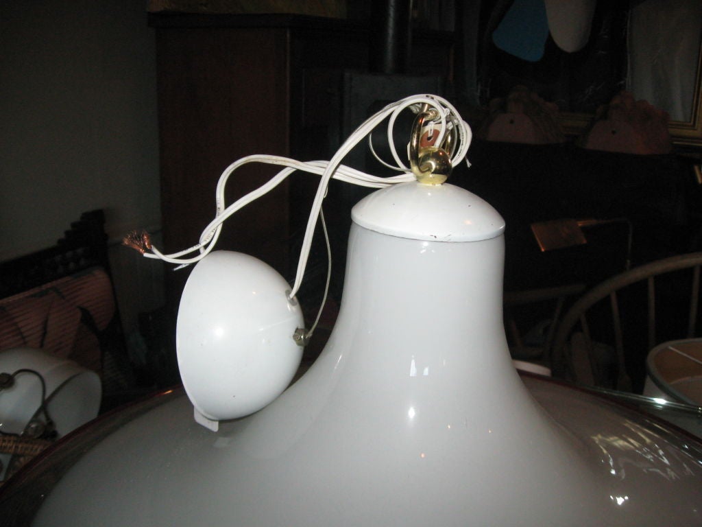 Blown Glass Italian Handblown Pendant Lamp in the Style of Venini, circa 1970 For Sale