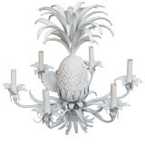 Lustre à ananas à six lumières en étain et plâtre