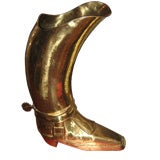 Vintage Hammered Brass Boot Umbrella/Cane Holder