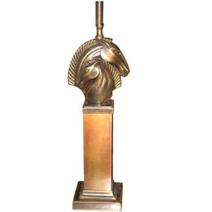 Modernist Brass Chevals Lamp