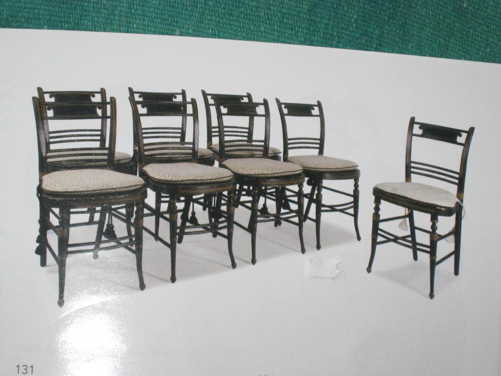 19th Century American Set of Eight Grain Painted Side Chairs 3