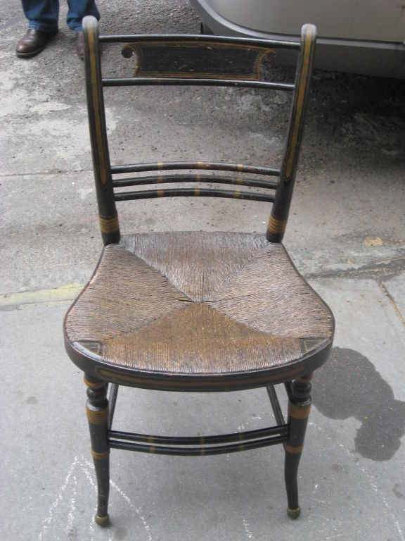 19th Century American Set of Eight Grain Painted Side Chairs 6