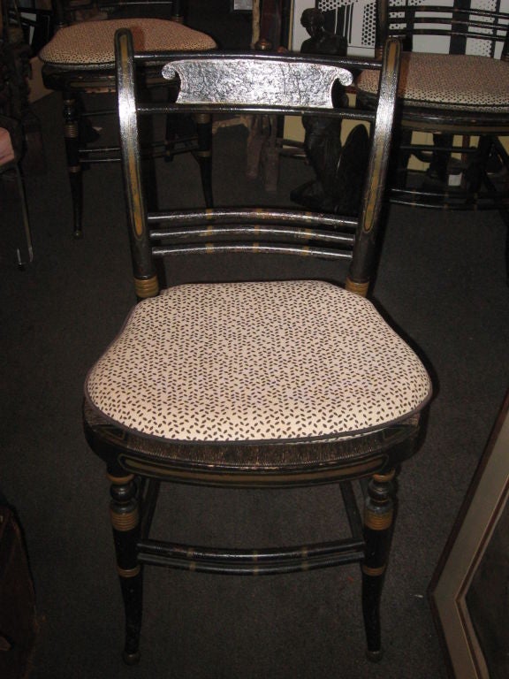 19th Century American Set of Eight Grain Painted Side Chairs 2