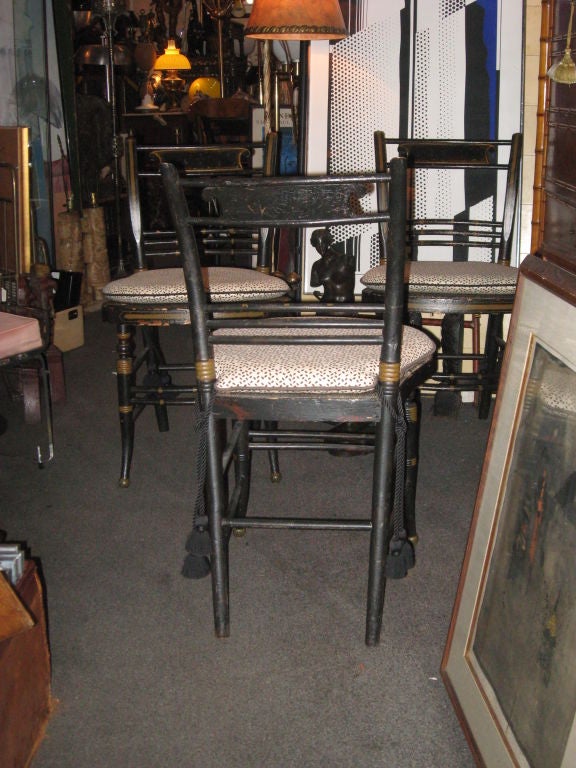 19th Century American Set of Eight Grain Painted Side Chairs 1