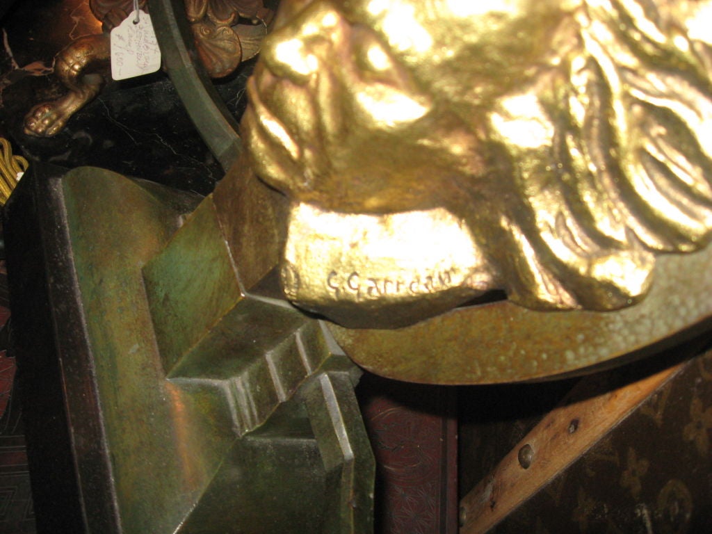 Beethoven Bronze Lamp Signed G.Garreau In Excellent Condition For Sale In Water Mill, NY