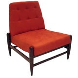 Pair of Armchair in Jacarandá and Red Upholstery by LAO