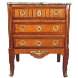 Louis XVI Design Inlaid Commode with Marble Top, c. 1850