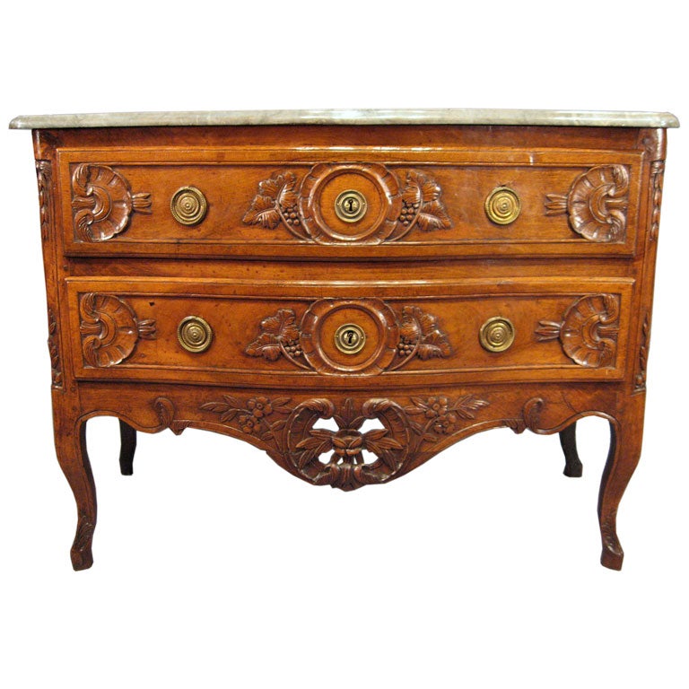 Louis XV Commode with Pierced Apron and Marble Top, France c. 1750 at ...