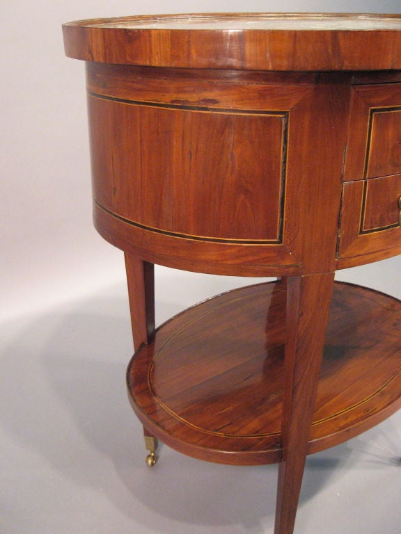 French Louis XVI Oval Chiffoniere Table with Marble Top, circa 1790