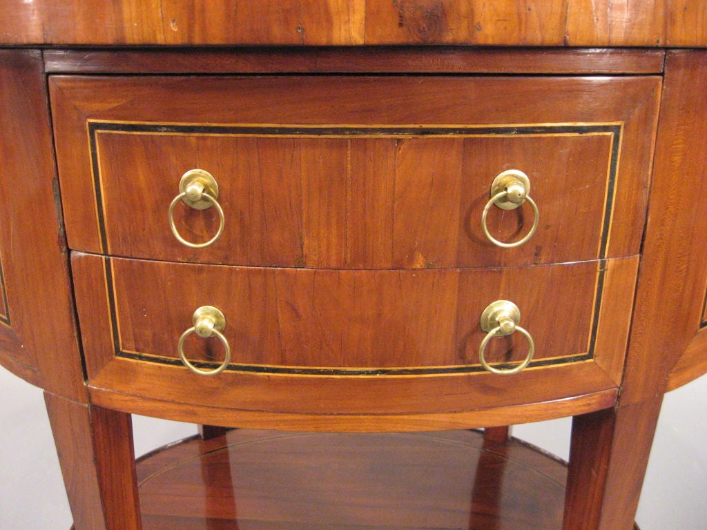 Louis XVI Oval Chiffoniere Table with Marble Top, circa 1790 In Good Condition In Atlanta, GA