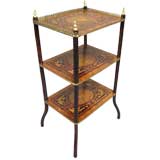 Three-tier Marquetry-inlaid Etagere, England c. 1890