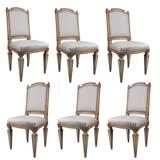 Set of 8 Neoclassical Painted Dining Chairs, Italy, c. 1790