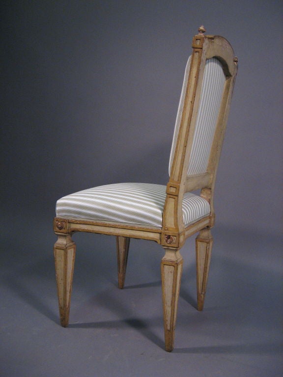 18th Century and Earlier Set of 8 Neoclassical Painted Dining Chairs, Italy, c. 1790
