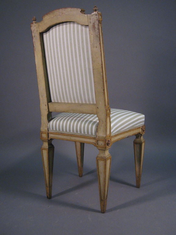 Set of 8 Neoclassical Painted Dining Chairs, Italy, c. 1790 1