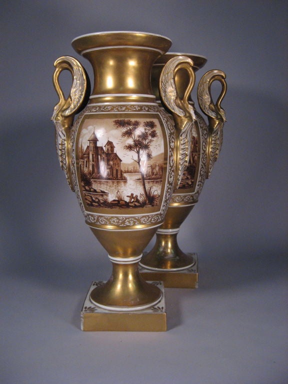 Pair of Paris Porcelain Vases ca. 1890