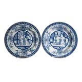 Fine Pair of Kangxi Blue & White Chargers, China c. 1700