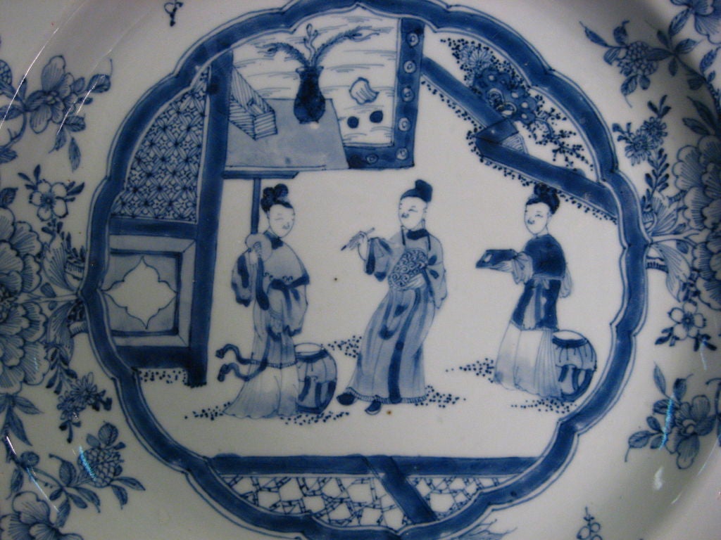 Fine Pair of Kangxi Blue & White Chargers, China c. 1700 1