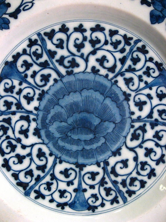 A fine tin-glazed earthenware Charger, dating from approximately 1700, and decorated with an underglaze-blue 